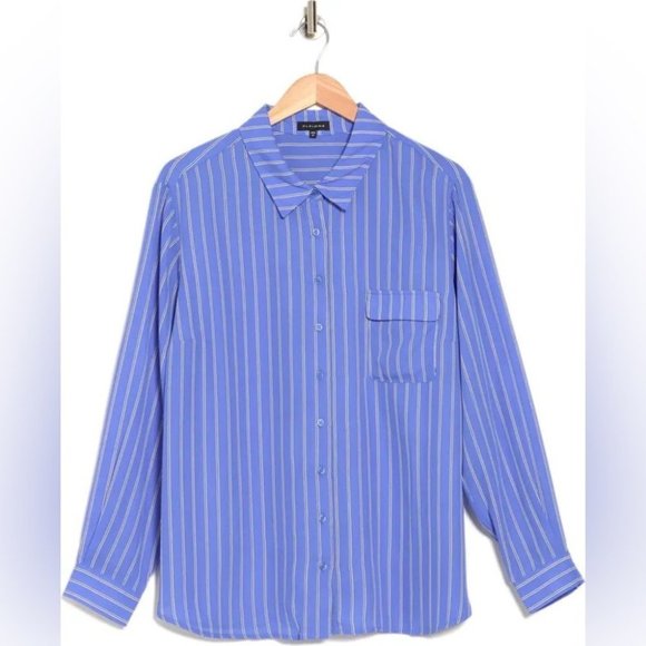 Anthropologie Pleione Striped Long Sleeve Utility  Blouse - Picture 5 of 11